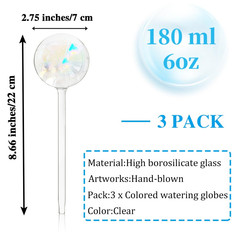 Pynqdfu 3 Pcs Plant Watering Globes Self Watering Planter Insert Plant Accessories Colorful Glass Plant Watering Devices for Indoor Plants - Image 2